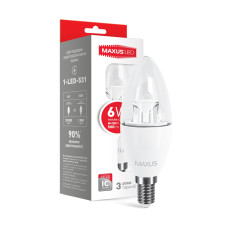 Светодиодная лампа C37 CL-C 6W 4100K 220V E14 (1-LED-532)