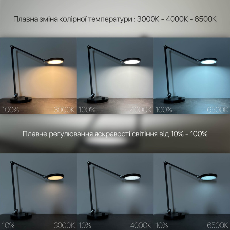 Настольный светильник VIOLUX EVEREST 8W 550LM 30-65K белый 530001