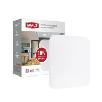 Настенно-потолочный LED светильник MAXUS Ceiling light 18W 4100K квадрат 1-MCL-1841-01-S
