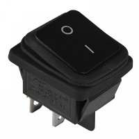 Перемикач АСКО-УКРЕМ KCD2-201W B/B 1-клавішний із захистом чорний A0140040113