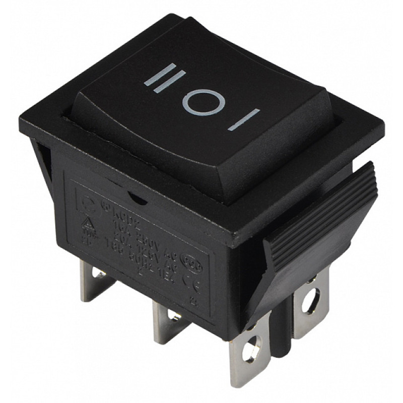 Переключатель LEMANSO LSW20 большой чёрный 3 проложения с фиксацией/KCD2-203