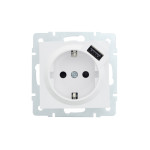 Розетка 1-на з/з +USB Vesna Білий 742-0288-181