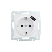 Розетка 1-я с/с +USB Vesna Белый 742-0288-181
