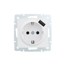 Розетка 1-я с/с +USB Vesna Белый 742-0288-181