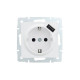Розетка 1-на з/з +USB Vesna Білий 742-0288-181