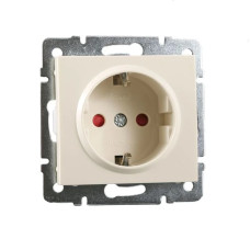 Розетка 1-я с/з защита детей Rain Крем 703-0388-124В