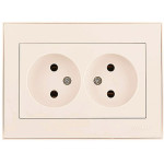 Розетка 2-на б/з Rain Крем 703-0303-128В