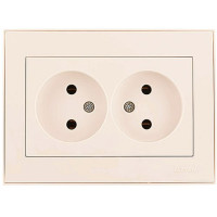 Розетка 2-на б/з Rain Крем 703-0303-128В