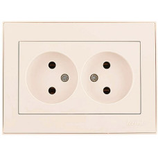 Розетка 2-на б/з Rain Крем 703-0303-128В