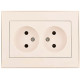 Розетка 2-на б/з Rain Крем 703-0303-128В