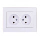 Розетка 2-на б/з Rain Перл.белый 703-3030-128B