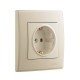 Розетка Lesya крем 1-на з/з з захистом від дітей 705-0303-124B