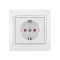 Розетка Mira белый 1-я з/з защита от детей 701-0202-124B