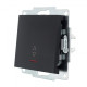 Вимикач 1-кл з/п прохідний Vesna чорний 742-4288-114