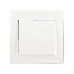 Выключатель 2-кл Rain Перл.белый 703-3088-101