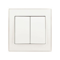 Выключатель 2-кл Rain Перл.белый 703-3088-101