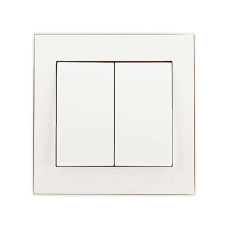Выключатель 2-кл Rain Перл.белый 703-3088-101
