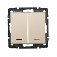 Выключатель 2-кл ж/п Rain Перл.белый 703-3088-112