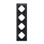 Рамка черный графит на 4 места вертикальная VIDEX BINERA (VF-BNFR4V-BG)