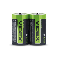 Батарейка щелочная Videx LR20/D SHRINK (2шт) (LR2O/D2pcsS)