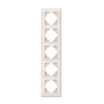 Кремовая рамка 5 места вертикальная VIDEX BINERA (VF-BNFR5V-CR)