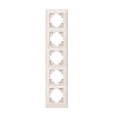 Кремовая рамка 5 места вертикальная VIDEX BINERA (VF-BNFR5V-CR)