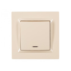 Выключатель 1-кл из подсв. крем 9305 JAZZ LUXEL