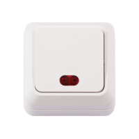 Выключатель 1-кл из подсв. накладной белый 2005 OPERA LUXEL