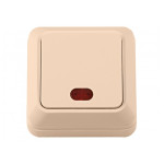 Выключатель 1-кл из подсв. накладной крем 2305 OPERA LUXEL