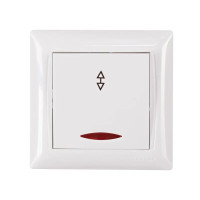 Выключатель 1-кл из подсв. проходной белый 3016 PRIMERA