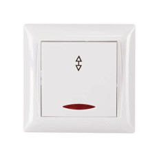 Выключатель 1-кл из подсв. проходной белый 3016 PRIMERA