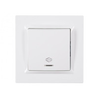 Выключатель 1-кл из подсв. проходной белый 9016 JAZZ LUXEL