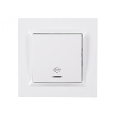 Выключатель 1-кл из подсв. проходной белый 9016 JAZZ LUXEL