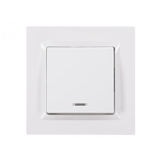 Выключатель 1-кл с подсветкой белый 9005 JAZZ LUXEL