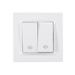 Вимикач 2-кл прохідний білий 9019 JAZZ LUXEL