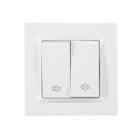 Выключатель 2-кл проходной белый 9019 JAZZ LUXEL