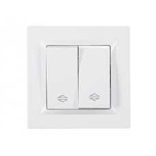 Выключатель 2-кл проходной белый 9019 JAZZ LUXEL
