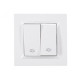 Вимикач 2-кл прохідний білий 9019 JAZZ LUXEL