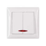 Выключатель 2-кл с подсв. белый 3006 PRIMERA LUXEL