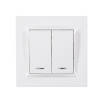 Выключатель 2-кл с подсв. белый LUXEL 9006 JAZZ