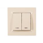 Выключатель 2-кл с подсв. крем 9306 JAZZ LUXEL