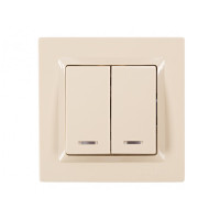 Выключатель 2-кл с подсв. крем 9306 JAZZ LUXEL