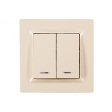Выключатель 2-кл с подсв. крем 9306 JAZZ LUXEL
