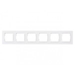 Рамка 6-х горизонтальная белая 9026 JAZZ LUXEL