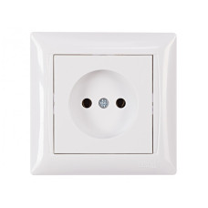 Розетка 1-на б/з белая 3001 PRIMERA LUXEL