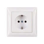 Розетка 1-я с/з белая 3004 PRIMERA LUXEL