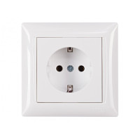 Розетка 1-я с/з белая 3004 PRIMERA LUXEL