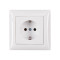 Розетка 1-я с/з белая 3004 PRIMERA LUXEL