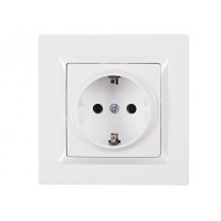 Розетка 1-я с/з белый 9004 JAZZ LUXEL