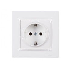 Розетка 1-я с/з белый 9004 JAZZ LUXEL